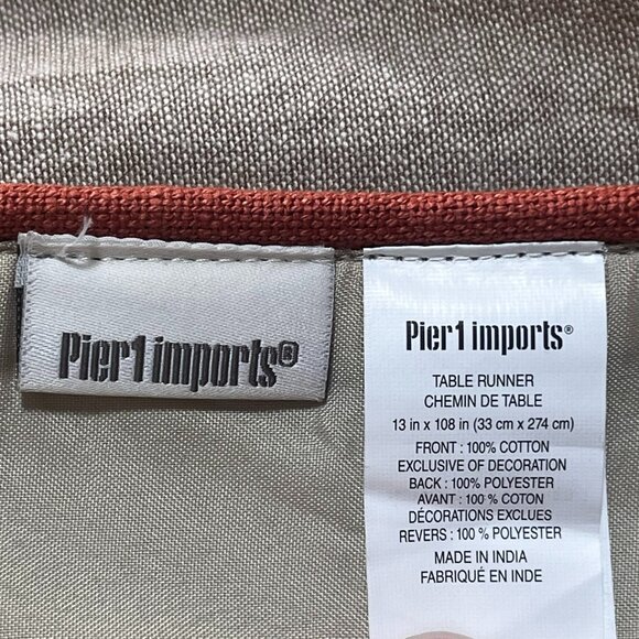 Pier 1 Imports Table Runner Owl Embroidered Measures 13" x 108" $59.95 MSRP - Picture 8 of 12